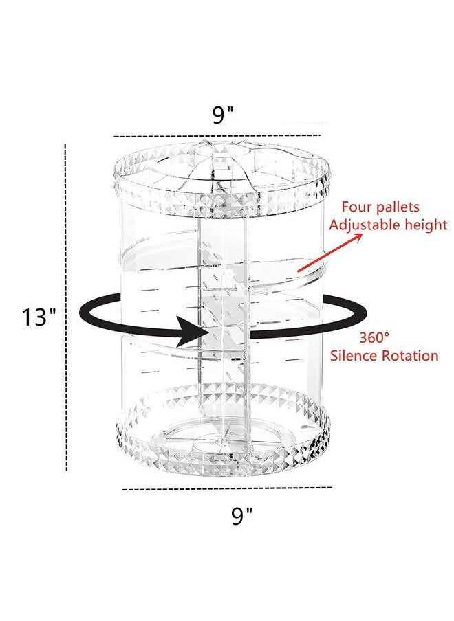yongsheng Rotating Makeup Organizer - Adjustable Shelf Height and Fully Rotatable, The Perfect Round Spinning Cosmetic Organizer for Bedroom  - Image 1