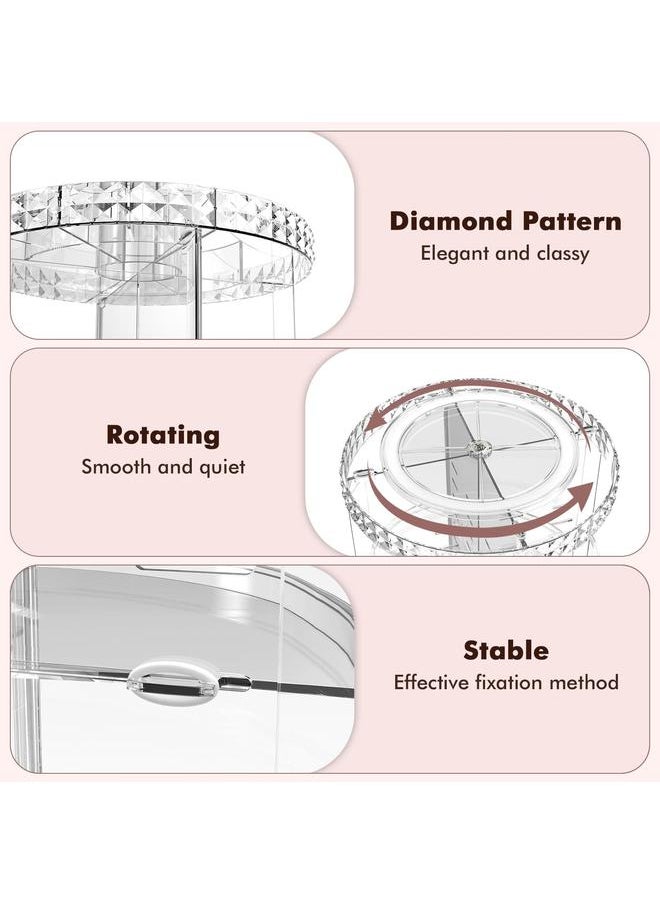 yongsheng Rotating Makeup Organizer - Adjustable Shelf Height and Fully Rotatable, The Perfect Round Spinning Cosmetic Organizer for Bedroom  - Image 3