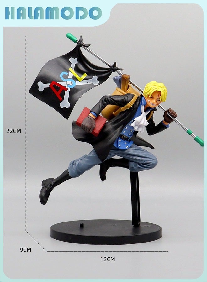 HALAMODO One Piece, Sabo Running with Backpack on the Grand Line, 22 cm Trendy Toy Handmade Model Figure & Desktop Decoration  - Image 1