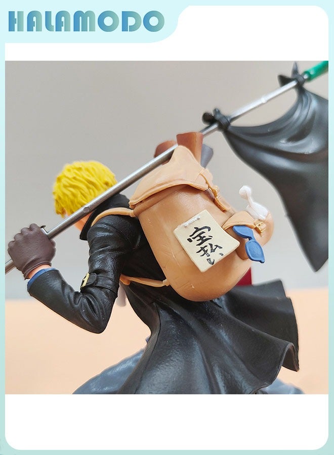 HALAMODO One Piece, Sabo Running with Backpack on the Grand Line, 22 cm Trendy Toy Handmade Model Figure & Desktop Decoration  - Image 3