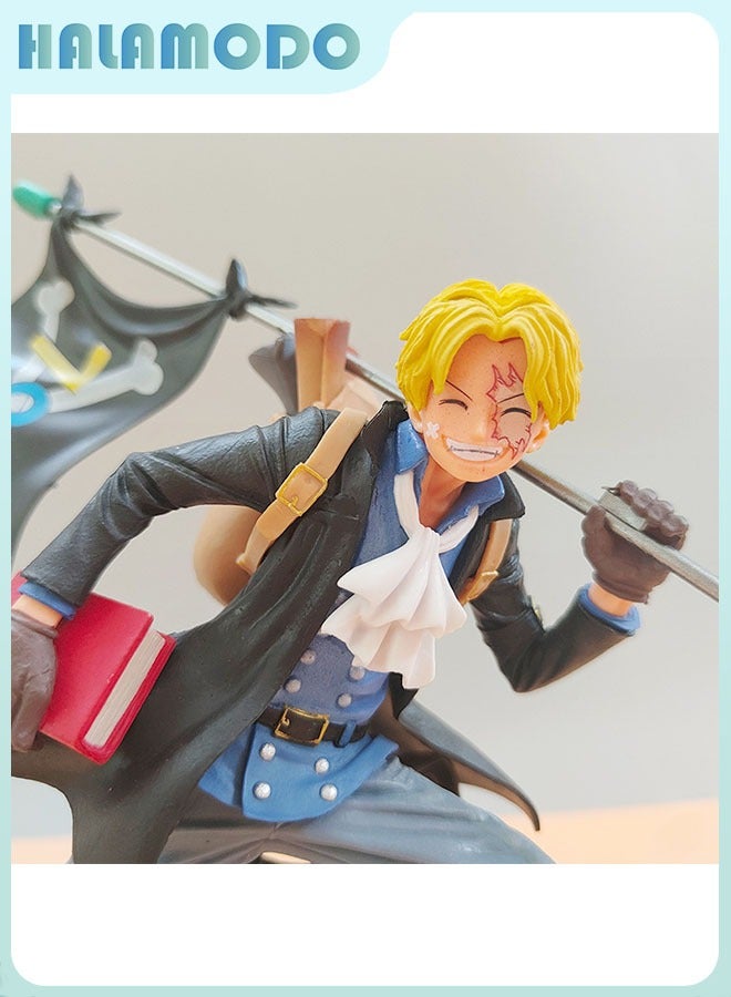 HALAMODO One Piece, Sabo Running with Backpack on the Grand Line, 22 cm Trendy Toy Handmade Model Figure & Desktop Decoration  - Image 2