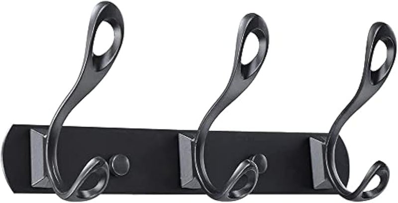 Stainless Steel Wall Mounted Coat Rack With 3 Hooks For Entryway Bathroom Mudroom - Image 2