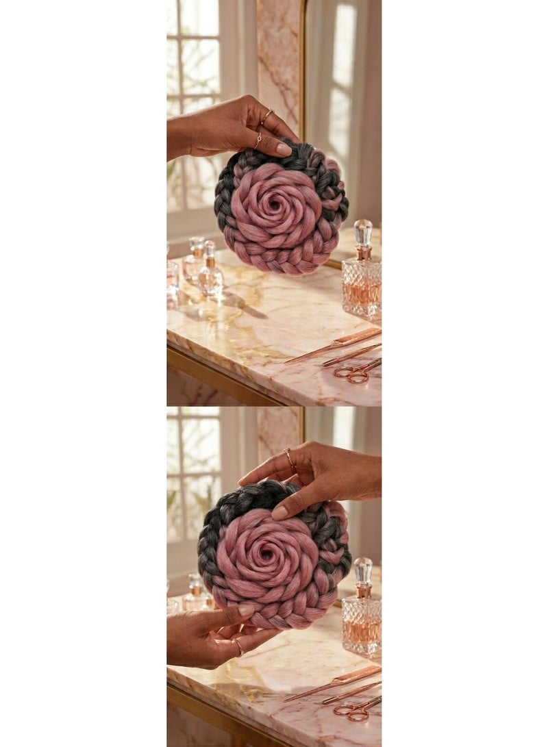 Ombre Black to Pink Kanekalon Braiding Hair Extensions for Box Braids & Afro Styles - 90cm Long - Professional Synthetic Hair - Image 3