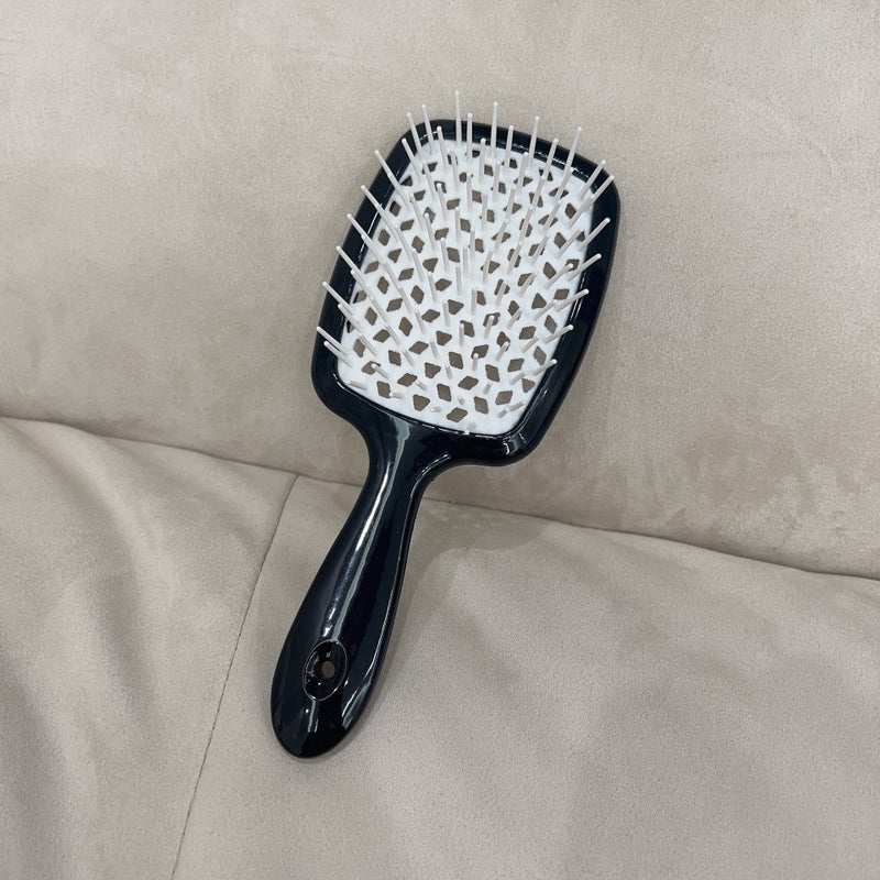 إسكدنيا Hair Massage Quick-drying Comb Air Bag Comb Honeycomb Mesh Comb No Knot Massage Comb Straight Hair Hollow-out Comb Black