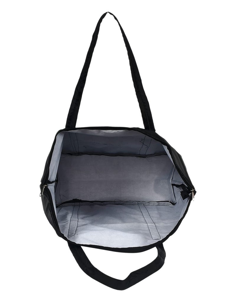 Kuber Industries UnisexAdult Polyster Casual Storage Bag Organizer for Clothes Grocery Vegetables Stationery with 1 Small Pocket Handle Pack of 2 Maroon Black47LUG01262 - Image 5