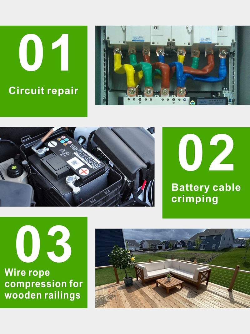AMZCNC 10 Tons Hydraulic Wire Battery Cable Lug Terminal Crimper Crimping Tool With 9 Pairs of Dies - Image 5