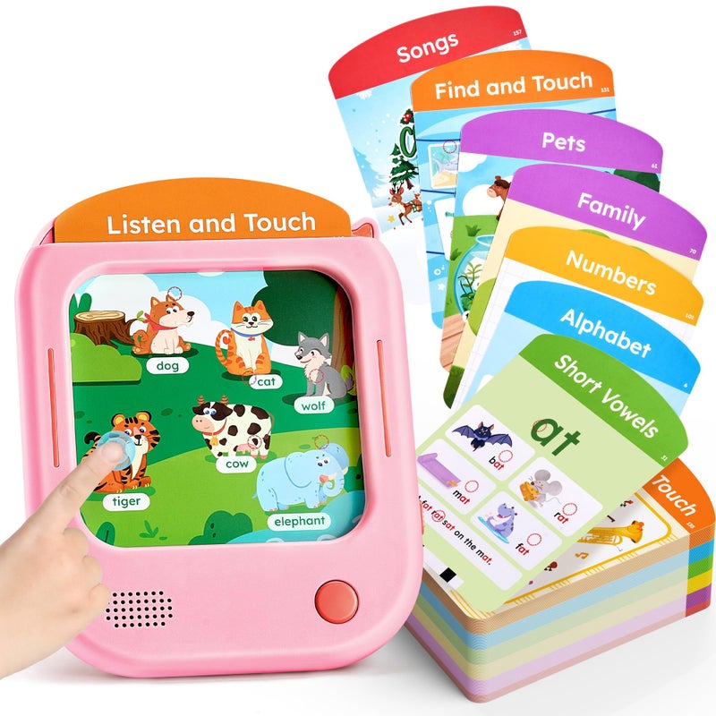 JoyCat Kids Learning Tablet 156 Pages TaptoRead Flash Cards with 20 Interactive Games Montessori Toy for Alphabet Phonics Words Simple Math Songs Birthday Gifts for 26 Years Old - Image 3