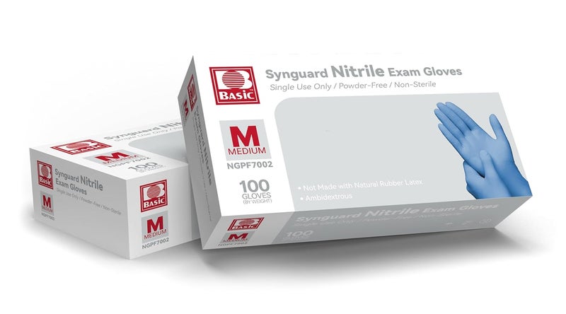 INTCO Basic Medical Blue Nitrile Exam Gloves - Latex-Free & Powder-Free - NGPF-7002 (Case of 1,000), Medium - Image 3