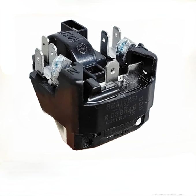 Automatic Normally Open Silver-Contact Refrigerator Relay, Black