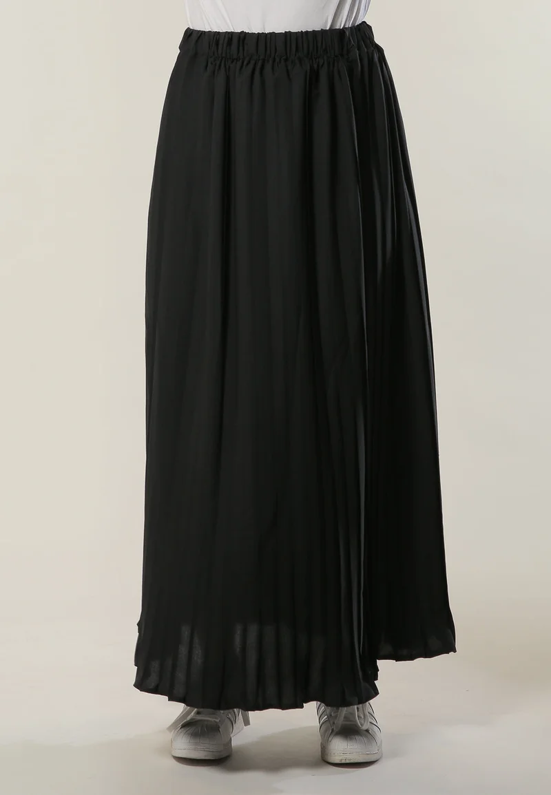 Moistreet Pleated High Waist Maxi Skirt