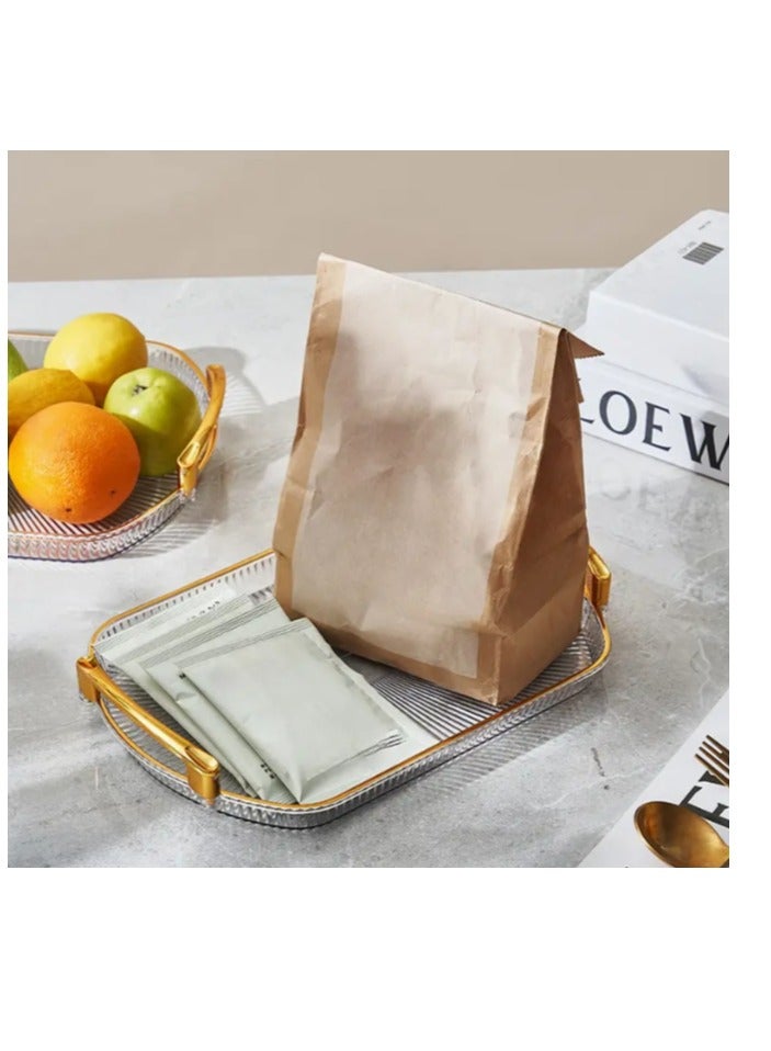 3 Pcs Serving Tray Set Elegant Oval Fruit Serving Platters Set, PET Plastic Transparent Snack Trays with Handles - Image 4