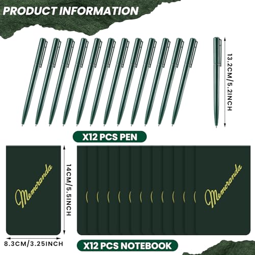 Faccito 24 Pcs Memoranda Notebook and Pen Set Green Military Memorandum Book 33 x 55 Mini Utility Notepad Military Memo Book for Outdoor Recording Ranger School First Responder Classic Style - Image 3