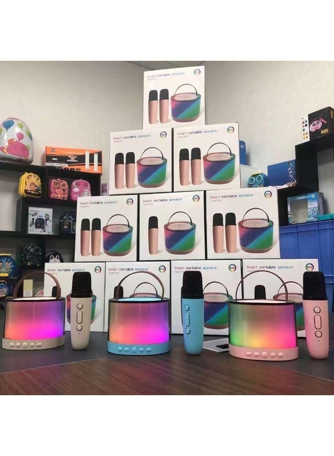 RGB Smart Portable Speaker with Dual Wireless Microphones, RGB Colour-Changing LED Light, Model K52 - Image 2