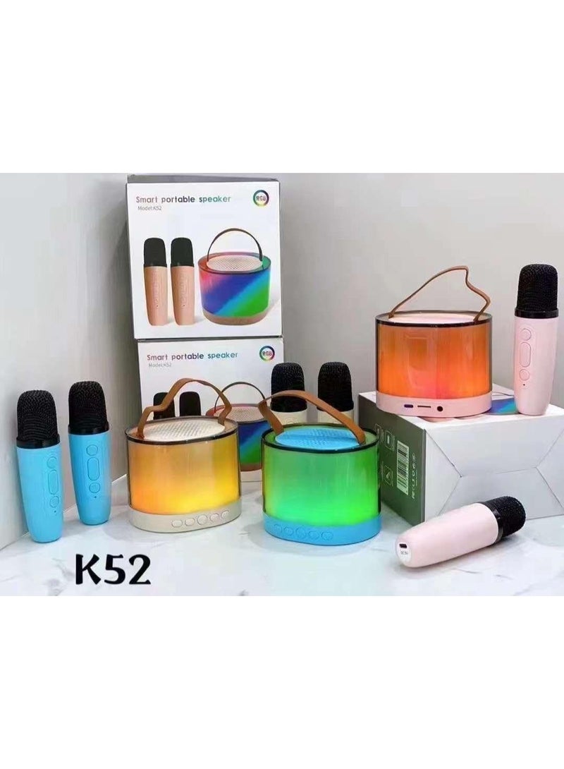 RGB Smart Portable Speaker with Dual Wireless Microphones, RGB Colour-Changing LED Light, Model K52 - Image 3