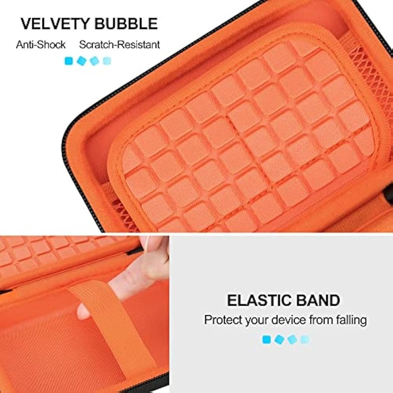 Hard Drive Carrying Case for LaCie Rugged Mini/Rugged Thunderbolt USB 3.0 2.0 USB-C External Hard Drive Portable HDD 1TB 2TB 4TB 5TB EVA Shockproof Protective Storage Holder Travel Bag, Orange - Image 4