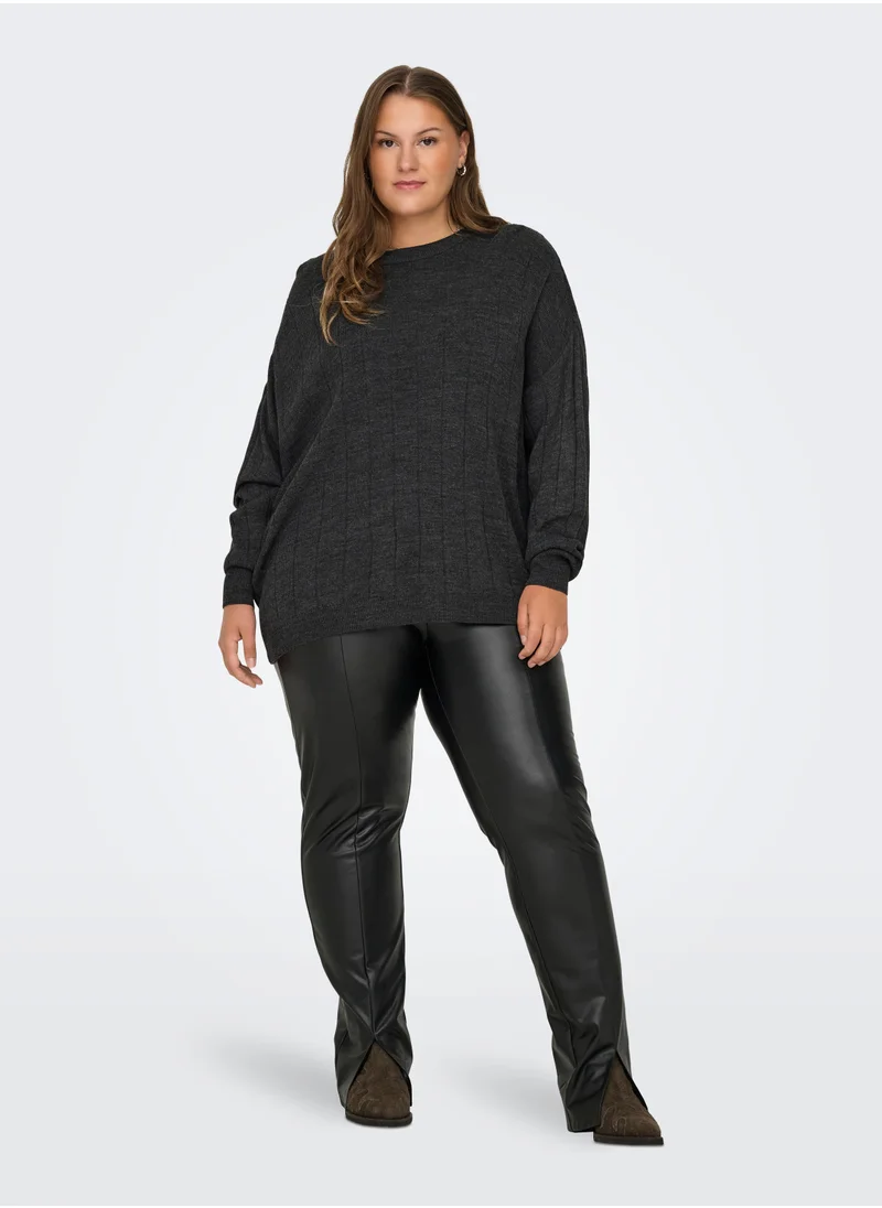 اونلي كارماكوما Crew Neck Knitted Sweater