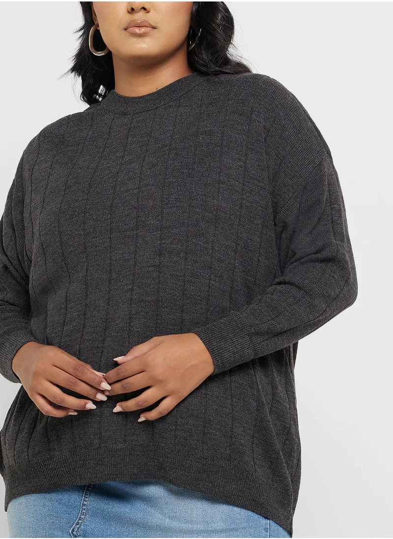 اونلي كارماكوما Crew Neck Knitted Sweater