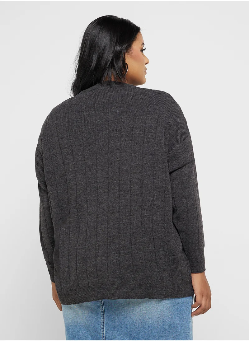 Only Carmakoma Crew Neck Knitted Sweater