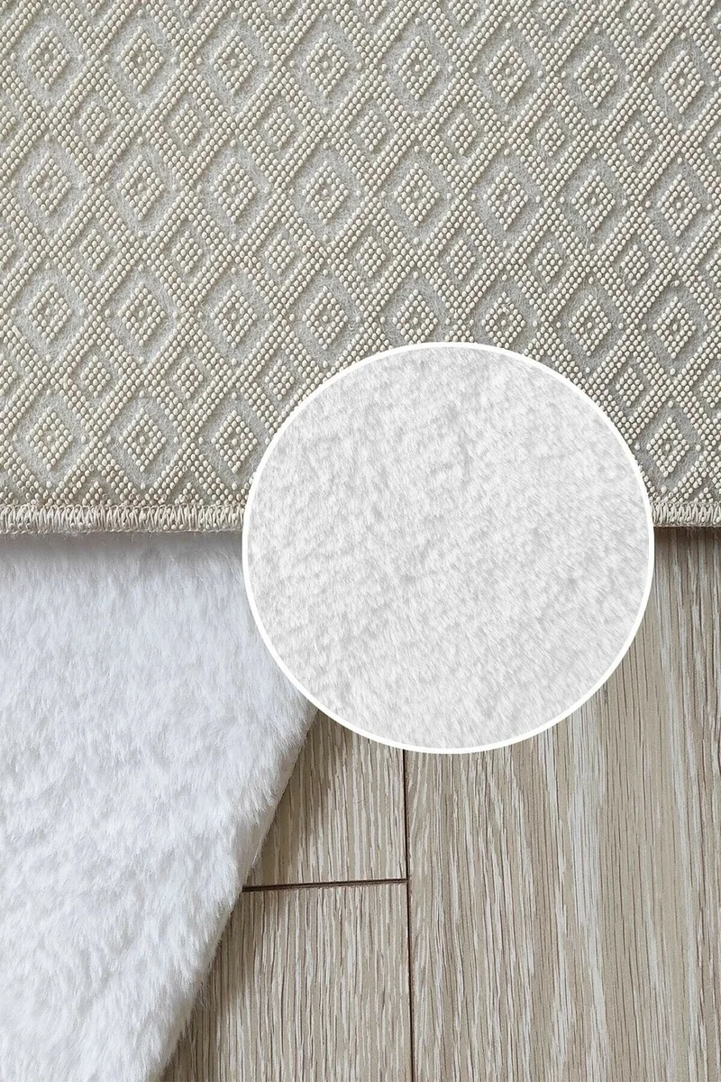 سارار Wraps White Plush Fleece Double Head Washable Anti-Slip Base Rabbit Hair Rug Rug