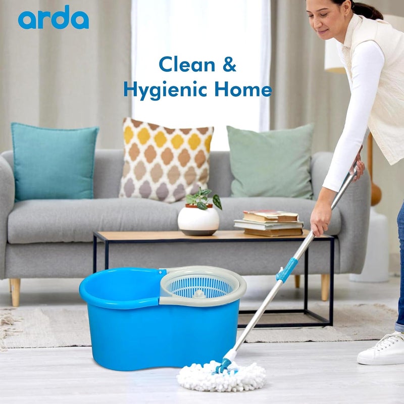 Arda Arda Premium Bucket Mop Comes with a Microfiber WetDry Mop Head and one Microfiber Head is Included for Free Its Easy to fit with a Plastic Jali - Image 2