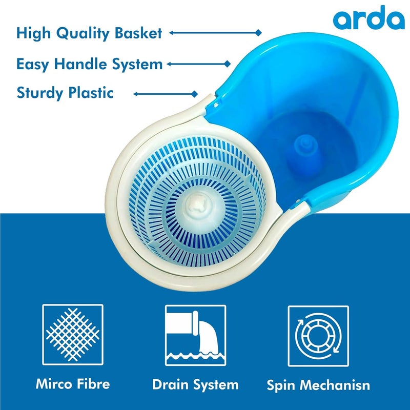 Arda Arda Premium Bucket Mop Comes with a Microfiber WetDry Mop Head and one Microfiber Head is Included for Free Its Easy to fit with a Plastic Jali - Image 3