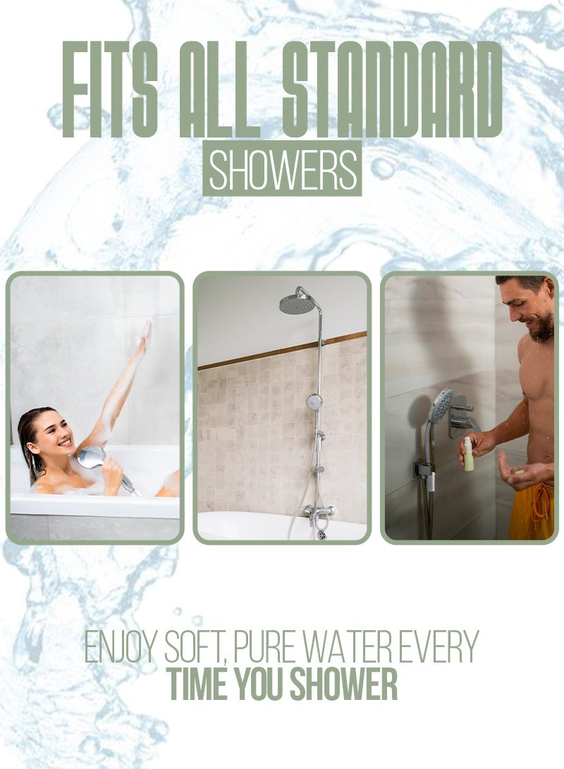 فلتر دش للمياه العسرة مع مؤشر تغيير الفلتر المرئي، إزالة الكلور والصدأ بدقة 0.5 ميكرون، مياه ناعمة لحماية الشعر والبشرة، نظام طويل العمر مع 3 فلاتر - Image 3