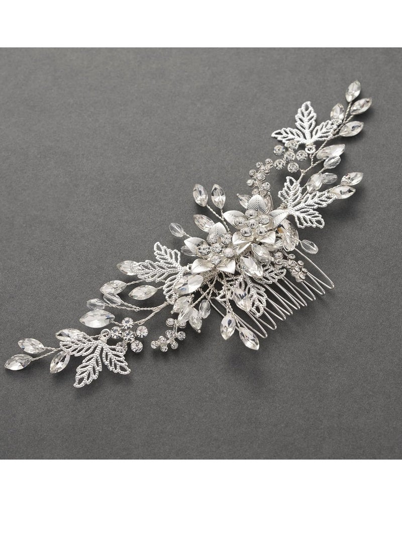 SWEETV SWEETV Bride Wedding Hair Comb Rhinestone Bridal Accessories Pearl Hair Pieces, Hair Clips and Side Comb for Women and Girls  - Image 1