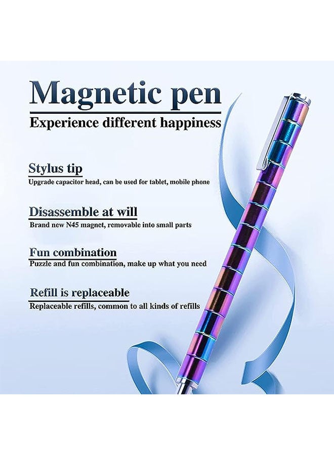 Generic Magnetic Pen with 13 Rings,Magnet Pen for Creative Writing,Intellectual Learning and Stress Reduction,Ideal Magnetic Fidget Toy and Fidget Magnets Gifts for Family or Friends  - Image 3