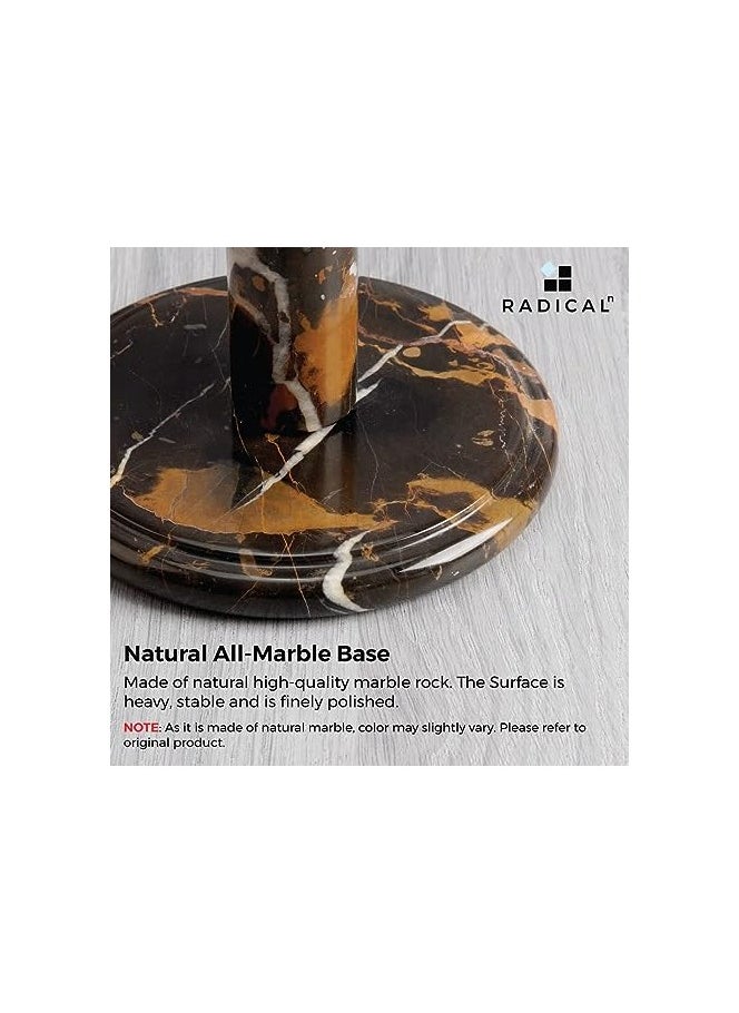 RADICALn - RADICALn Paper Towel Holder Black and Brown Handmade Marble Kitchen Towels Rack Roll Stand Wrapping - Image 1