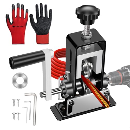 EXKRAEFT Manual Wire Stripping Machine Gauge Wire 0.06-1'', Scrapping Copper Wire Stripper with Replacement Blades, Drill Powered Hand Crank Wire Stripper Tool for Scrap Copper Recycling - Image 1