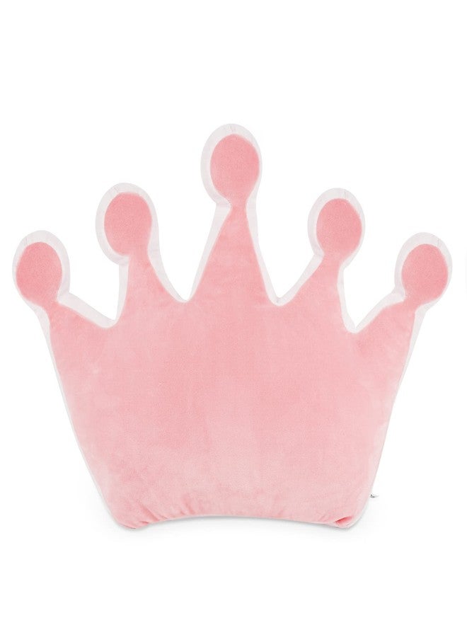 Fitlyiee Crown Shaped Throw Pillows, Fluffy Decorative Pillows Soft for Girls Boys in Toddler Kids Room Decoration (Pink) - Image 1