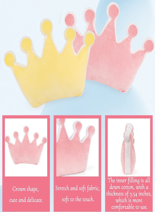 Fitlyiee Crown Shaped Throw Pillows, Fluffy Decorative Pillows Soft for Girls Boys in Toddler Kids Room Decoration (Pink) - Image 5