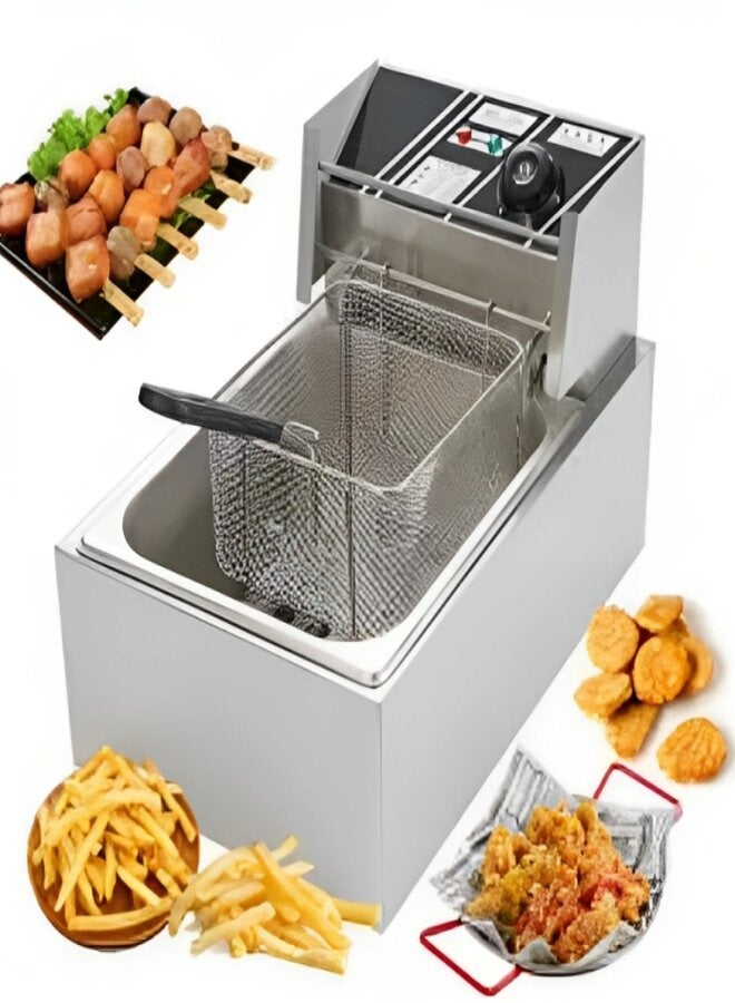 Denx The 6-liter electric deep fryer from Denex is ideal for frying a variety of foods, such as French fries, fried chicken, fish, and more. It features a modern design and is easy to use and clean. - Image 1