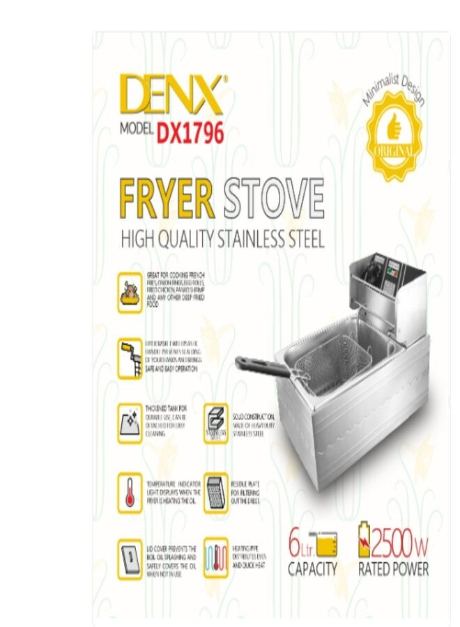 Denx The 6-liter electric deep fryer from Denex is ideal for frying a variety of foods, such as French fries, fried chicken, fish, and more. It features a modern design and is easy to use and clean. - Image 2