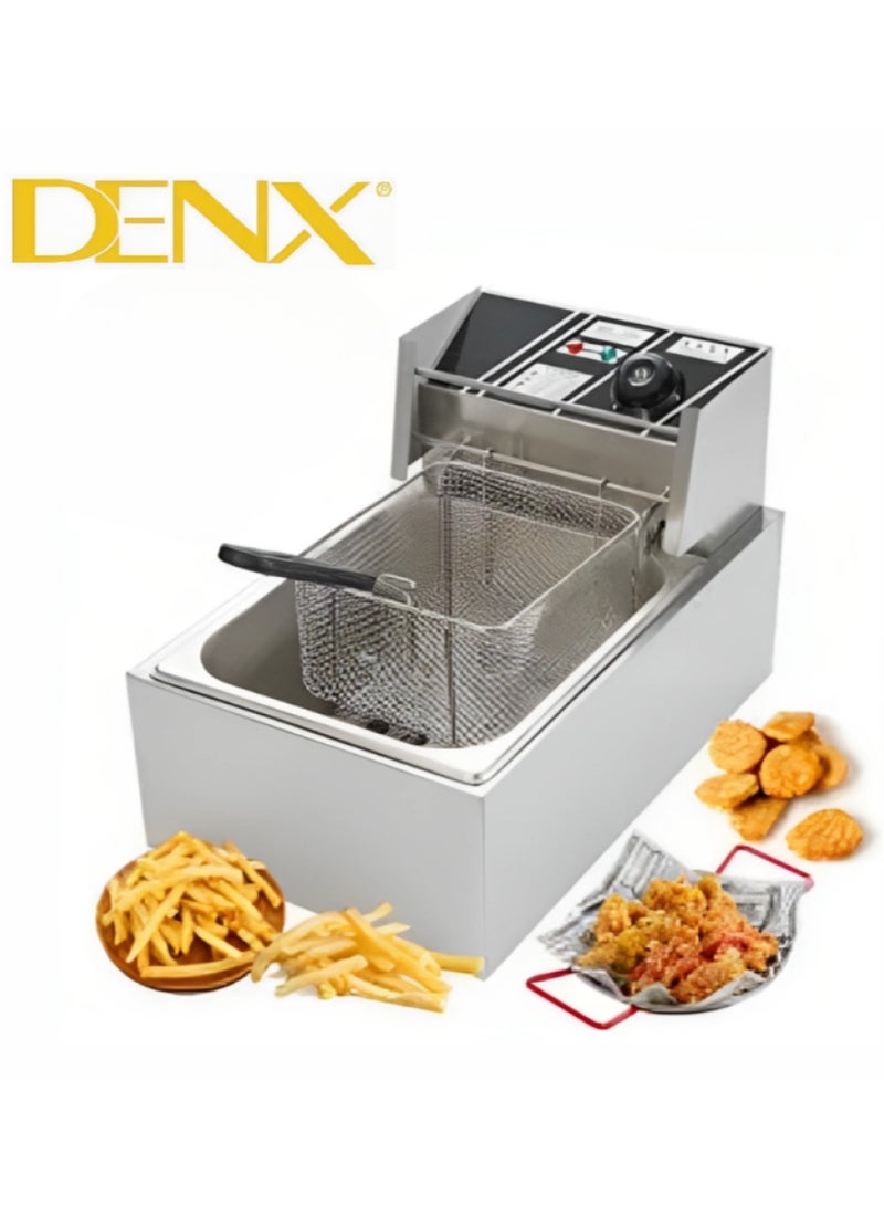 Denx The 6-liter electric deep fryer from Denex is ideal for frying a variety of foods, such as French fries, fried chicken, fish, and more. It features a modern design and is easy to use and clean. - Image 3