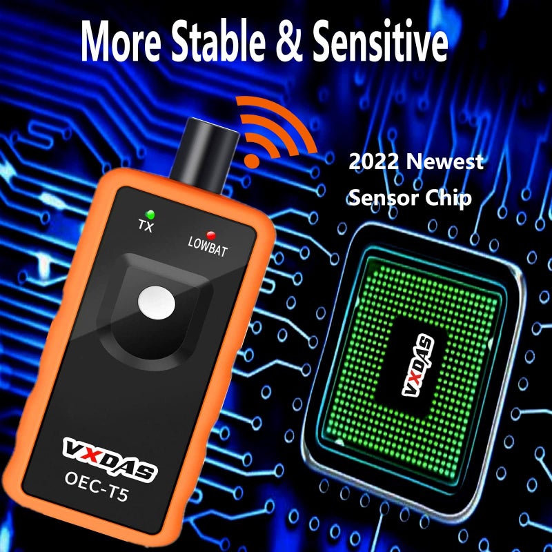 VXDAS TPMS Relearn Tool Only for GM Vehicles (2006-2024 Chevy/Buick/GMC/Opel/Cadillac) Original Sensor with 315/433 MHz, Tire Sensors Pressure Monitor System Reset Tool OEC-T5-2025 Edition - Image 5
