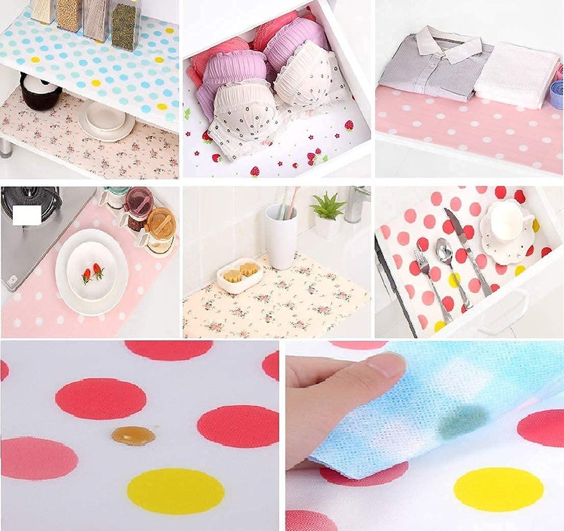 Divinext Anti Slip PVC Waterproof Place Mat for Kitchen Cupboard Liners, Refrigerator, Table Drawer Mat, 30 X 300 cm, Multi Color - Image 3