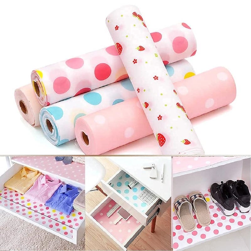 Divinext Anti Slip PVC Waterproof Place Mat for Kitchen Cupboard Liners, Refrigerator, Table Drawer Mat, 30 X 300 cm, Multi Color - Image 1
