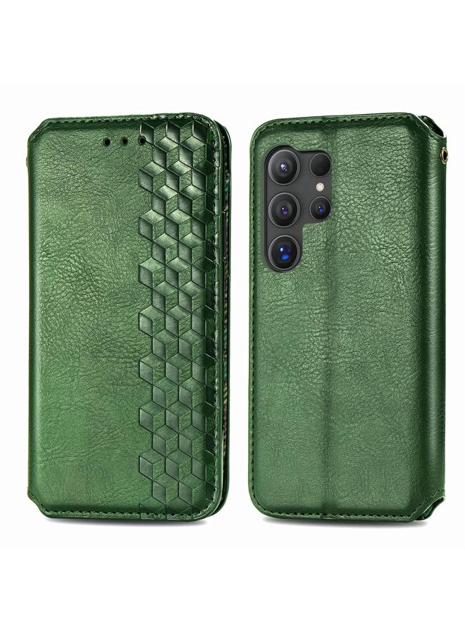 اس-توب جراب لهاتف Samsung Galaxy S25 Ultra 5G، جراب هاتف جلدي مغناطيسي مضغوط بشبكة مكعبة - Image 2