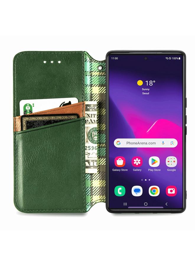 اس-توب جراب لهاتف Samsung Galaxy S25 Ultra 5G، جراب هاتف جلدي مغناطيسي مضغوط بشبكة مكعبة - Image 3