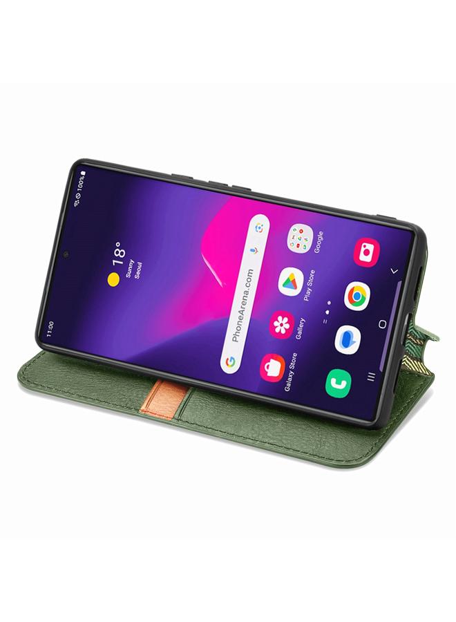 اس-توب جراب لهاتف Samsung Galaxy S25 Ultra 5G، جراب هاتف جلدي مغناطيسي مضغوط بشبكة مكعبة - Image 4