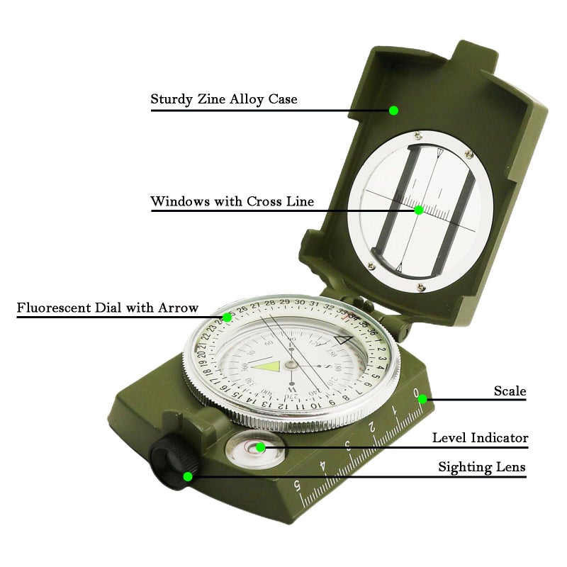 COTOUXKER Compass, Hiking Compass for Survival with Lensatic â€“ Water-Resistant Durable and Pocket-Sized - Image 2