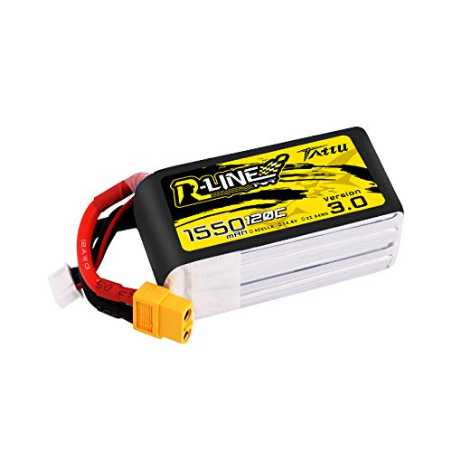 Tattu R-Line 14.8V 1550mAh 4S 120C Lipo Battery with XT60 Plug for FPV Racing Drones - Image 1