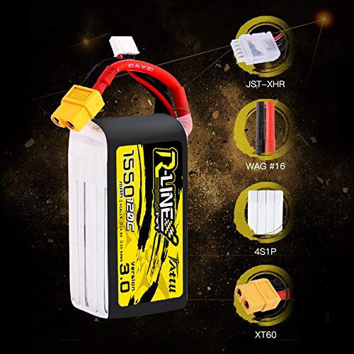 Tattu R-Line 14.8V 1550mAh 4S 120C Lipo Battery with XT60 Plug for FPV Racing Drones - Image 4