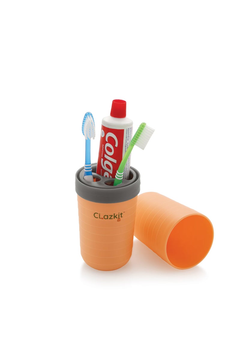 Clazkit Capsule Shape Travel Toothbrush Toothpaste Case Holder Portable Toothbrush Storage Plastic Toothbrush Holder, Multi-Coloured - Image 5