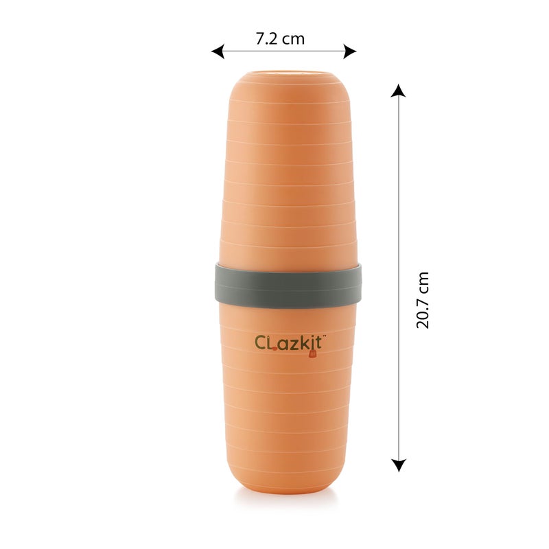 Clazkit Capsule Shape Travel Toothbrush Toothpaste Case Holder Portable Toothbrush Storage Plastic Toothbrush Holder, Multi-Coloured - Image 3