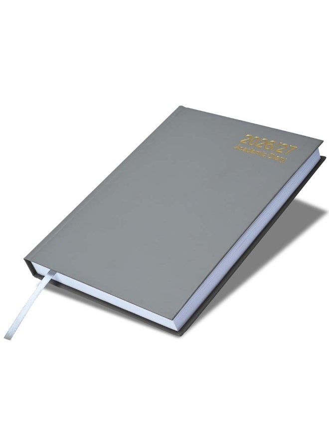 FIS 2026-2027 ACADEMIC DIARY, A5 Size(148x210mm) with Hard Cover Vinyl Materials, English, 60gsm White Paper, Grey Color-FSDI15E2627GY - Image 1