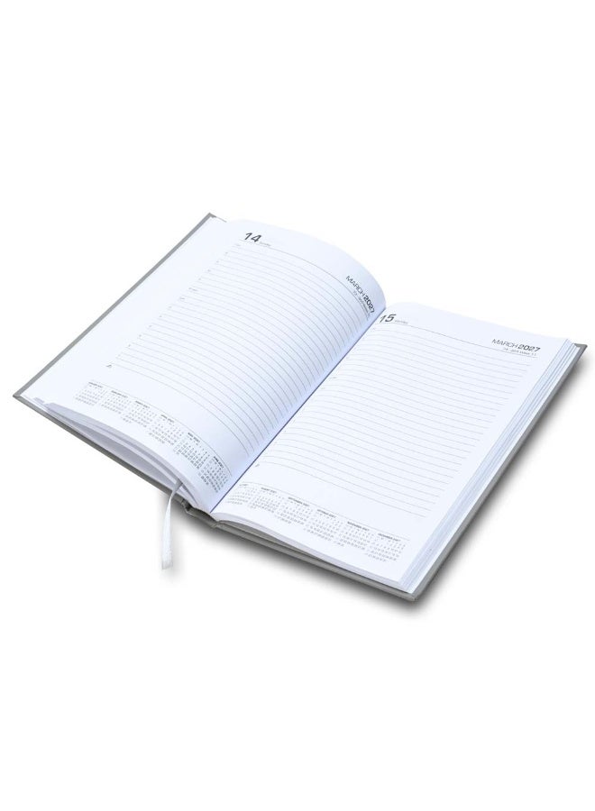 FIS 2026-2027 ACADEMIC DIARY, A5 Size(148x210mm) with Hard Cover Vinyl Materials, English, 60gsm White Paper, Grey Color-FSDI15E2627GY - Image 4