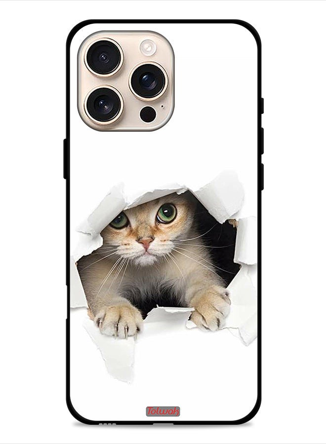 Tolwak Apple iPhone 16 Pro Protective Case Cover Cat Appearing - Image 1