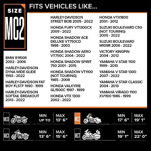 Budge غطاء دراجة نارية مرن ناعم داخلي، أسود، مقاوم للخدش، يناسب جميع الأحجام، يناسب حتى 114"، كبير جداً - Image 5